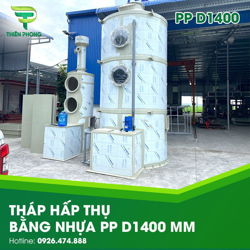 Tháp Hấp Thụ Bằng Nhựa PP D1400 30 thap hap thu bang nhua pp d1400mm
