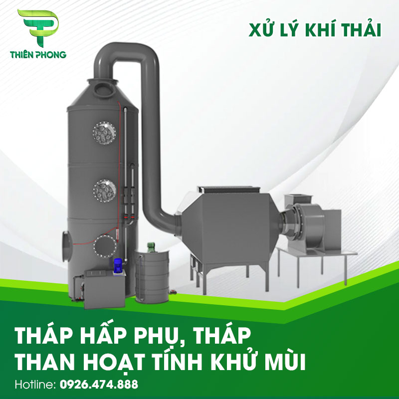 Công nghệ xử lý khí thải bằng tháp hấp thụ, UV và than hoạt tính 21 thap hap phu thap than hoat tinh khu mui