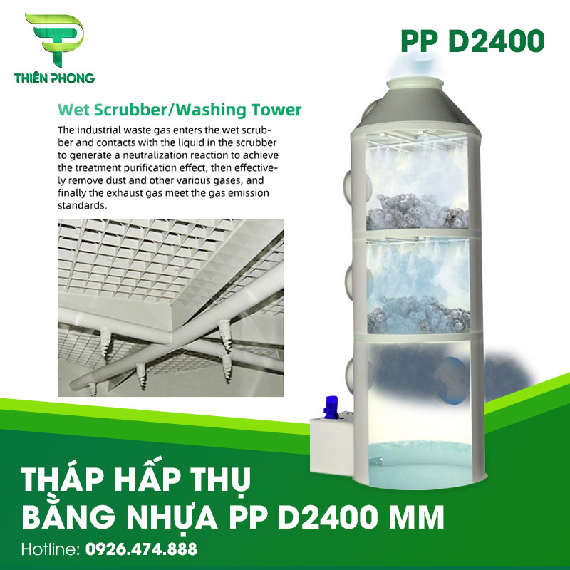 Tháp Hấp Thụ Bằng Nhựa PP D2400 32 thap hap thu bang nhua pp d2400 mm