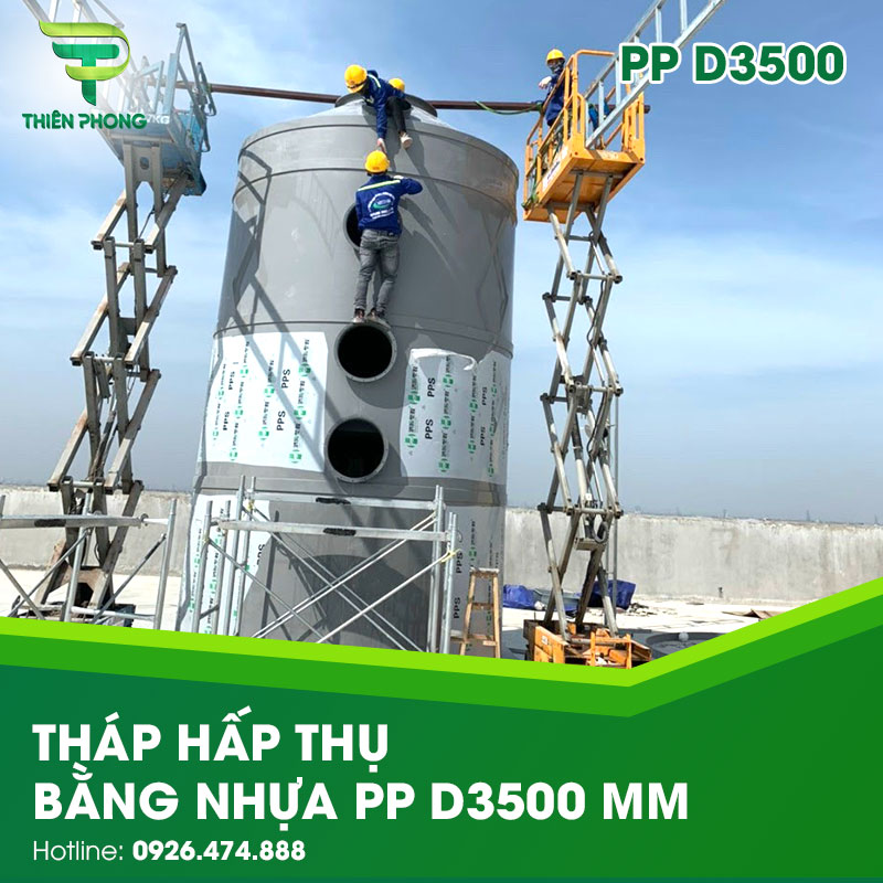 Tháp Hấp Thụ Bằng Nhựa PP D3500 30 thap hap thu bang nhua pp d3500 mm