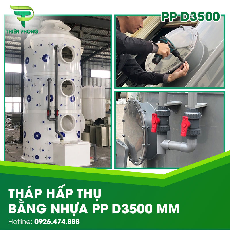 Tháp Hấp Thụ Bằng Nhựa PP D3500 31 thap hap thu bang nhua pp d3500 mm