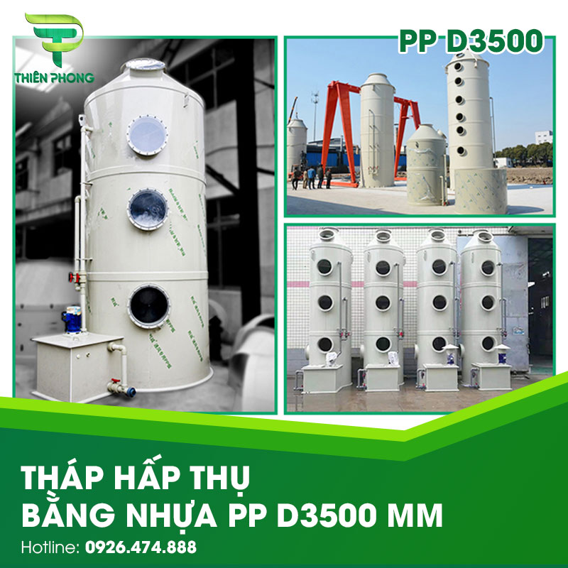 Tháp Hấp Thụ Bằng Nhựa PP D3500 23 thap hap thu bang nhua pp d3500 mm