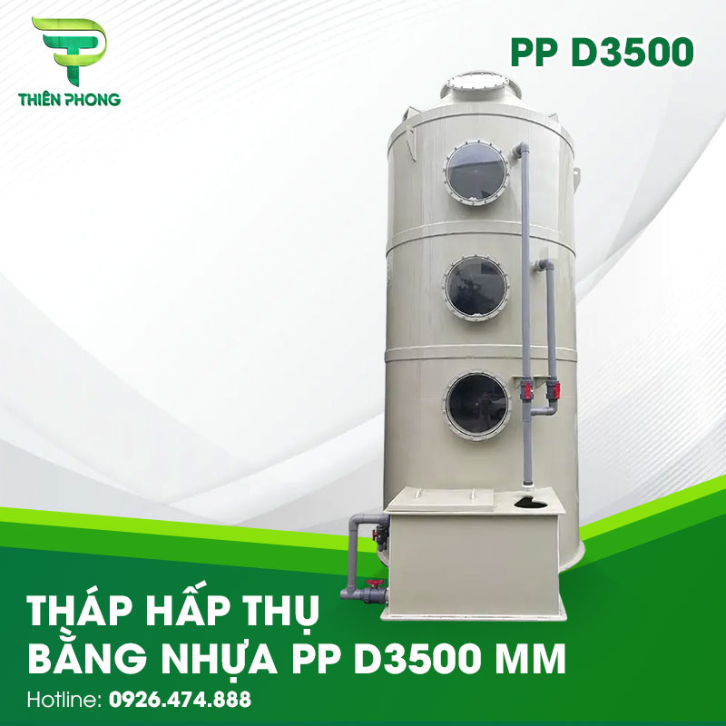 Tháp Hấp Thụ Bằng Nhựa PP D3500 32 thap hap thu bang nhua pp d3500 mm