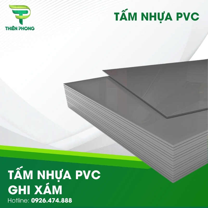 Tấm Nhựa PVC Ghi Xám 28 tam nhua pvc ghi xam
