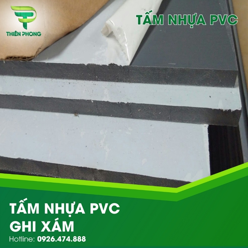 Tấm Nhựa PVC Ghi Xám 25 tam nhua pvc ghi xam