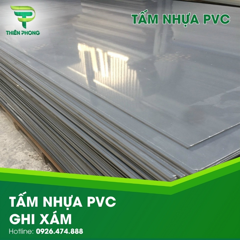 Tấm Nhựa PVC Ghi Xám 23 tam nhua pvc ghi xam
